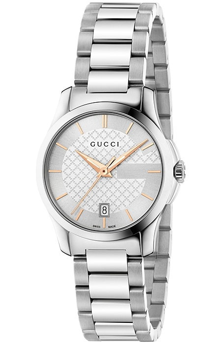 Gucci G-Timeless 27mm Quartz Watch YA126523 in Stainless Steel