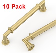 10 Pack 5 Inch 128mm Brushed Gold Kitchen Cabinet Handles, Cabinet Pulls 5.7"