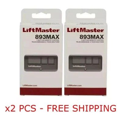 2 Pack 893MAX LiftMaster 3 Button Remote Control Garage Door Opener