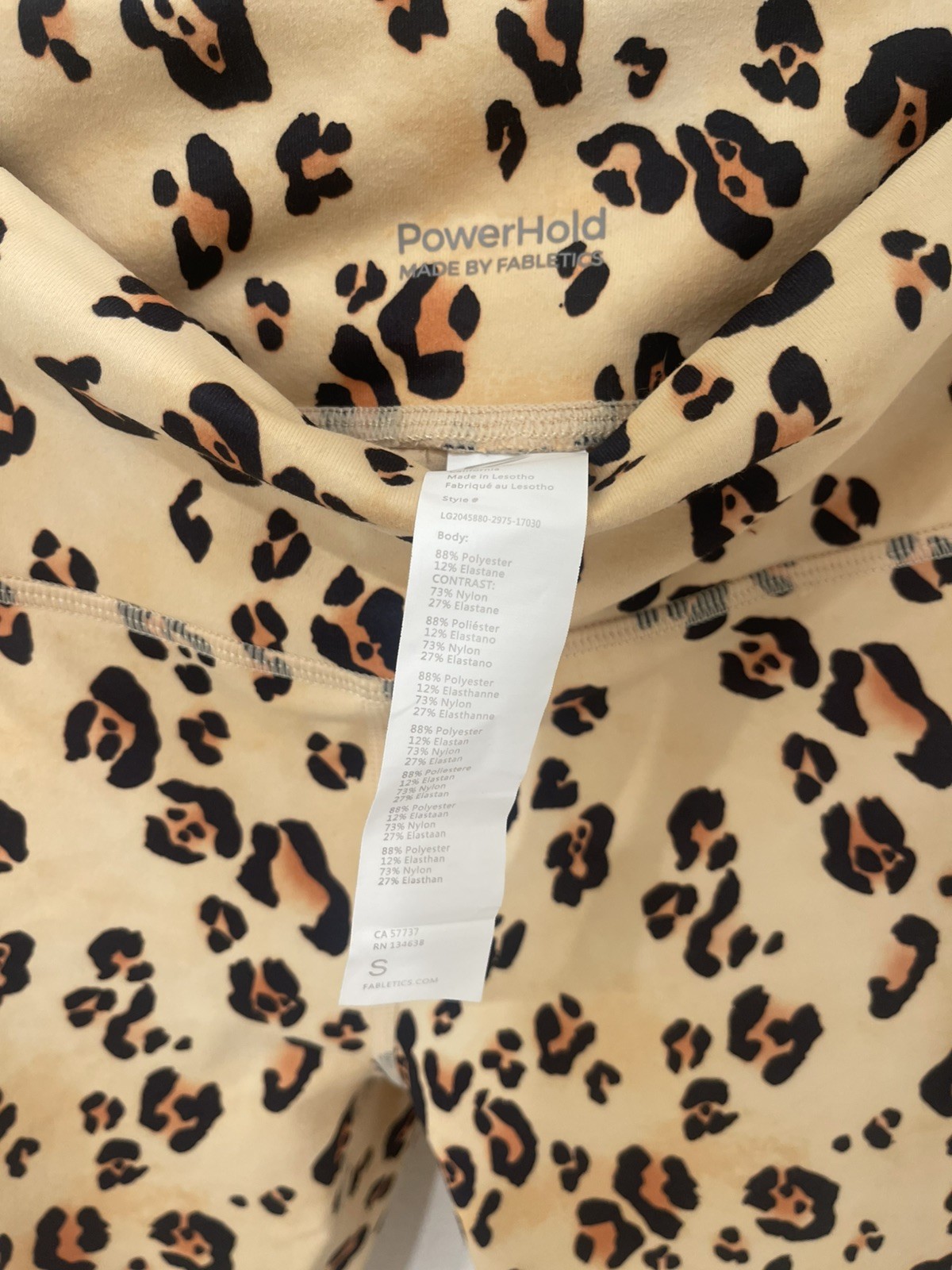 Fabletics Leggings small Leopard Print Powerhold … - image 4