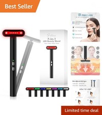 Led-Light-Therapy, 7 Color Face Skincare Wand with Facial Massager LED Face S...