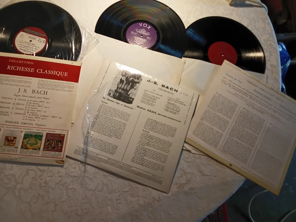 Lot de 3 vinyles 33T – Jean-Sébastien Bach – Œuvres pour orgue et... - Photo 3/4