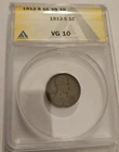 1912-S Wheat Penny Anacs Certified VG 10