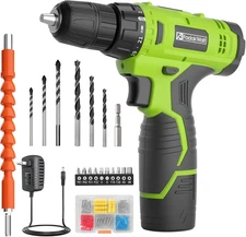 FADAKWALT Cordless Drill Set,12V Power Set with Battery and Green 