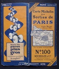 § carte MICHELIN 100 des sorties de Paris - 1929