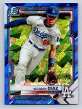 2021 Bowman Chrome Sapphire Wilman Diaz BDC184 Los Angeles Dodgers