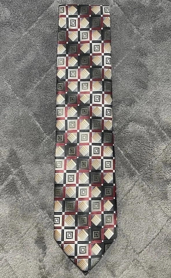 Covington геометрический полиэстер красный и серый мужской галстук 60 «L 3,5» W - Изображение 2 из 4