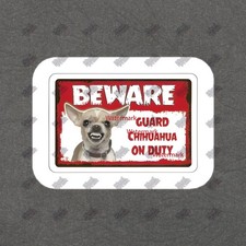 Beware Guard Chihuahua On Duty Vinyl Sticker Funny Dog Decal for 319091