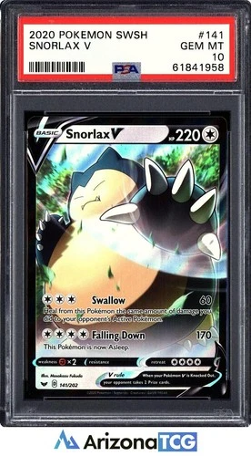 Pokemon 2020 Snorlax V 141/202 Sword & Shield GEM MINT PSA 10