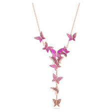 Swarovski Idyllia Lilia Y necklace Butterfly Pink Rose gold-tone plated 5636420
