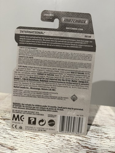 Matchbox MBX Adventure City International Police Truck (20/120)  Factory Sealed - Picture 2 of 3