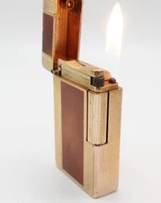 S.T. DUPONT Vintage WORKING L1 BR Lrg Lighter RARE Brown Laque de Chine Windsor