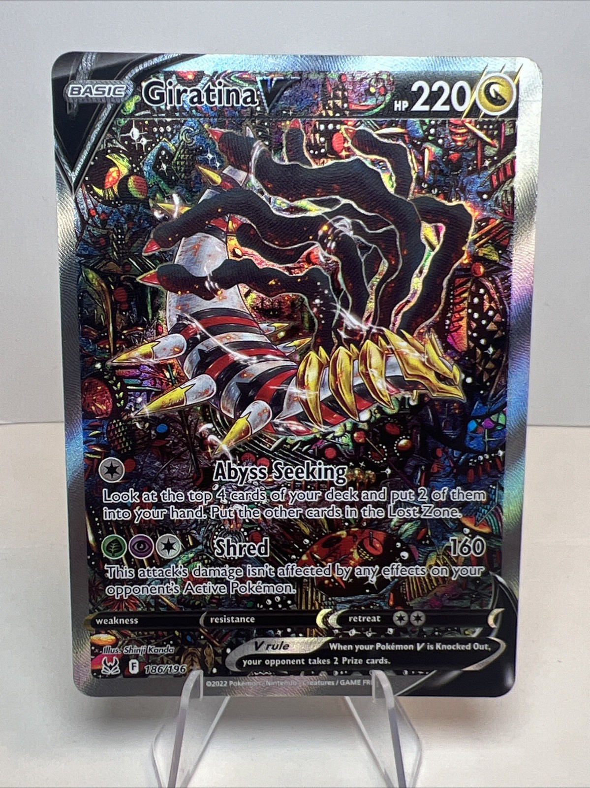 NM- Giratina V 186/196 Alternate Full Art Lost Origin AUTHENTIC Pokemon Card