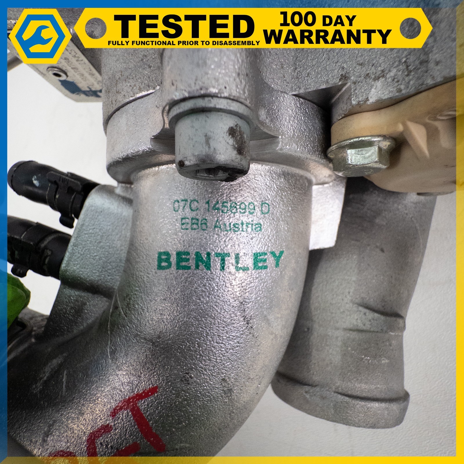 03-13 BENTLEY CONTINENTAL GT FLYING SPUR 6.0L W12 LEFT TURBOCHARGER EXHAUST OEM