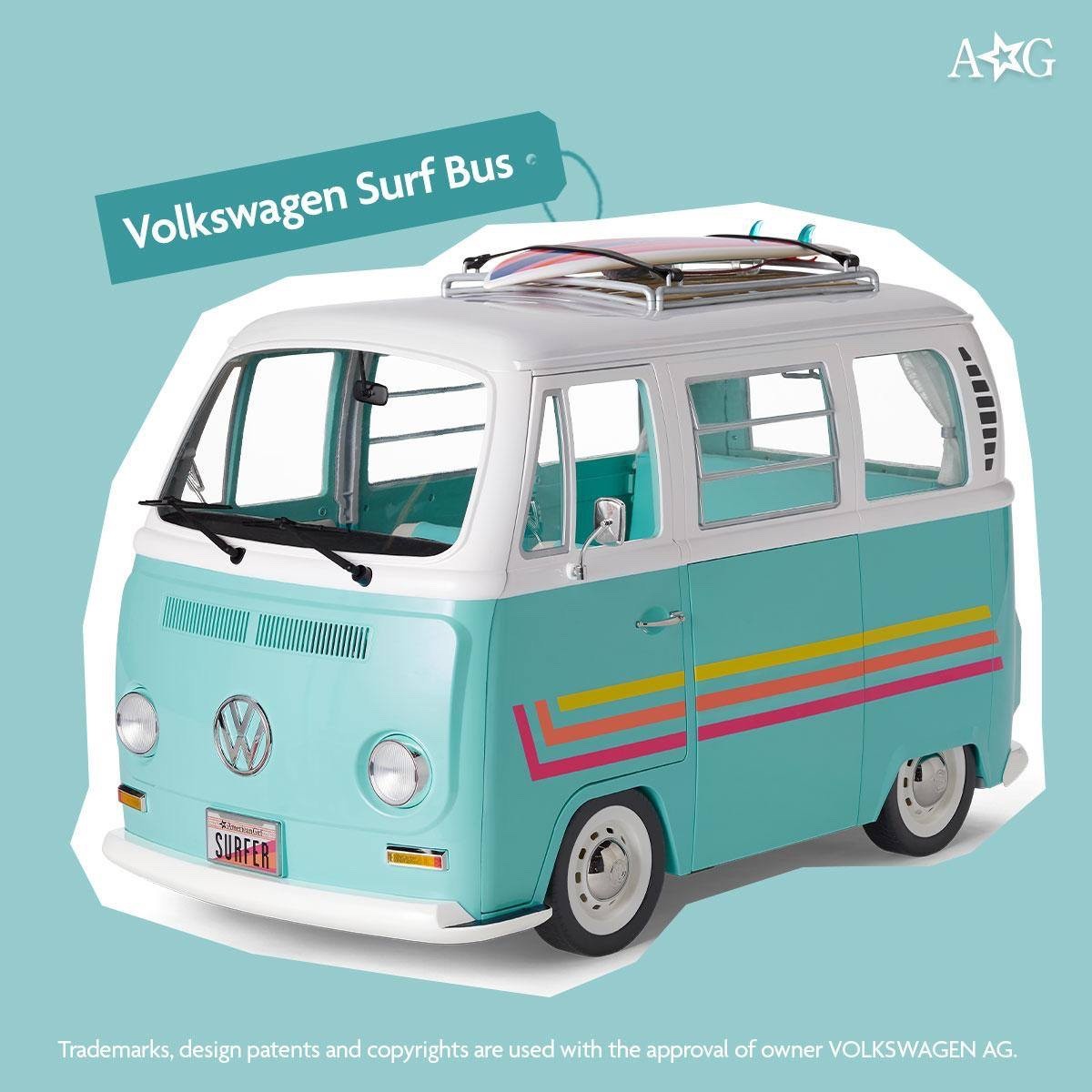 American Girl Doll Joss's Volkswagen Surf Bus Van -Excellent