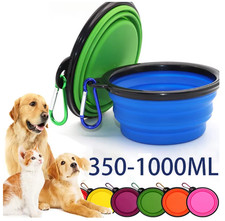 Portable Foldable Pet Bowl Collapsible Silicone Food Water Feeder Dog Cat Cup AU