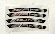 4pcs Set Amg Emblem Badge Sport Wheel Wheels Rim Sticker Decal Silver On Black 4pcs Set Amg Emblem Badge Sport Wheel Wheels Rim Sticker Decal Silver On Black