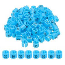 100 Pcs Clothes Hanger Marker Number 30 Tag Fit 3mm Rod Garment Size Tag Blue