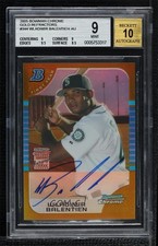2005 Bowman Chrome Gold Refractor 37/50 Wladimir Balentien BGS 9 MINT Auto 0o48