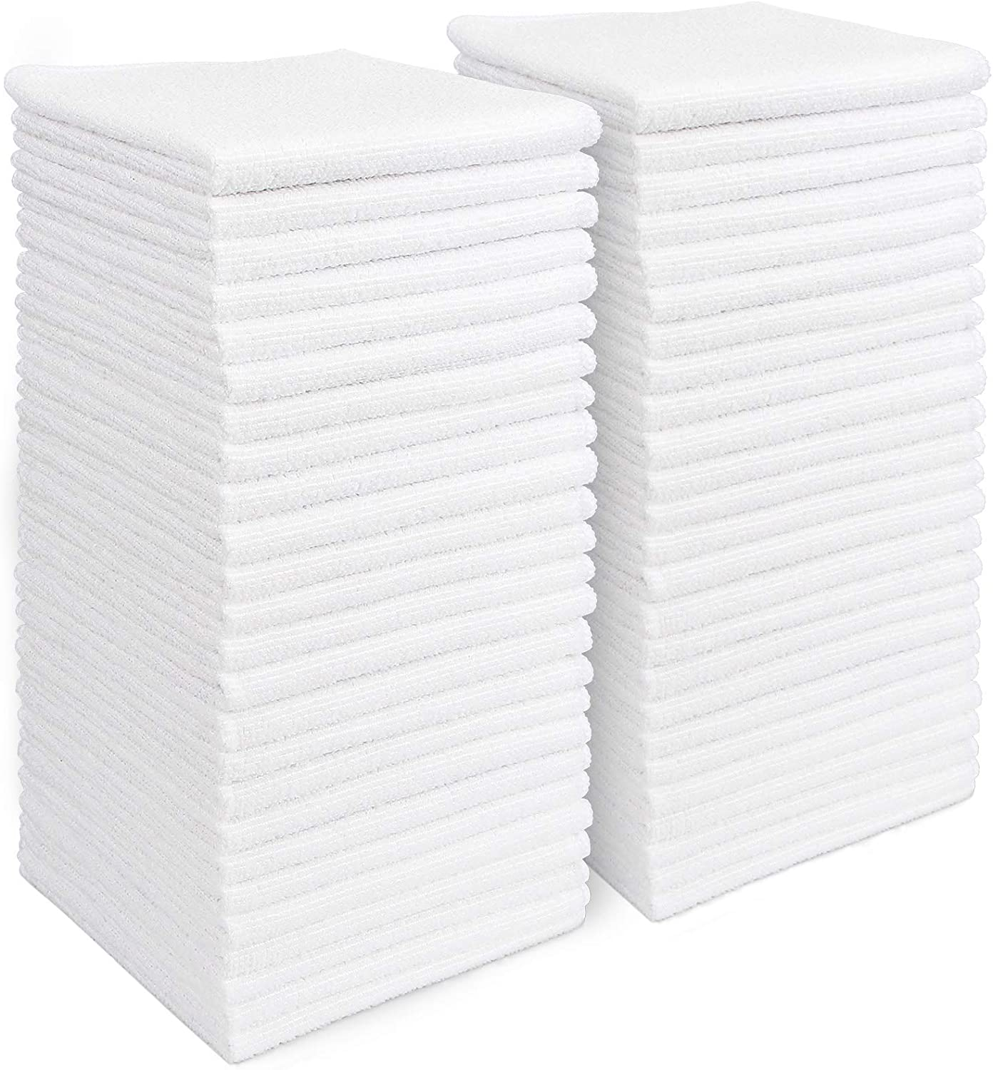 50-Pack White Microfiber Car Cleaning Cloths Lint Free Towels