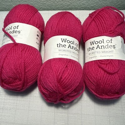 Knit Picks Yarn Wool of the Andes Pink DRAGONFRUIT Pure Highland  Same Lot # X3