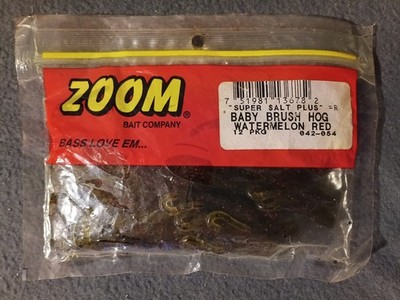 Zoom Baby Brush Hog Watermelon Red Soft Plastic Creature Bait 12 Pack Bass