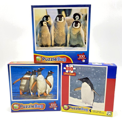 Penguin Puzzle Lot PuzzleBug Kids 100 Piece Jigsaw Puzzles Sealed New