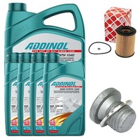 MotoröL Filter Set Addinol 10W-40 9 Liter + Schraube FüR Mercedes M-Klasse GL