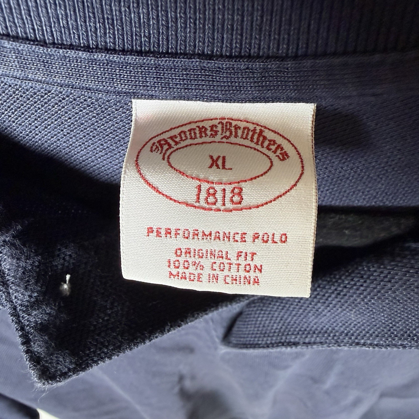 Brooks Brothers 1818 Men's Navy Polo Shirt with Embroidered Logo Size XL Gold thumbnail 3