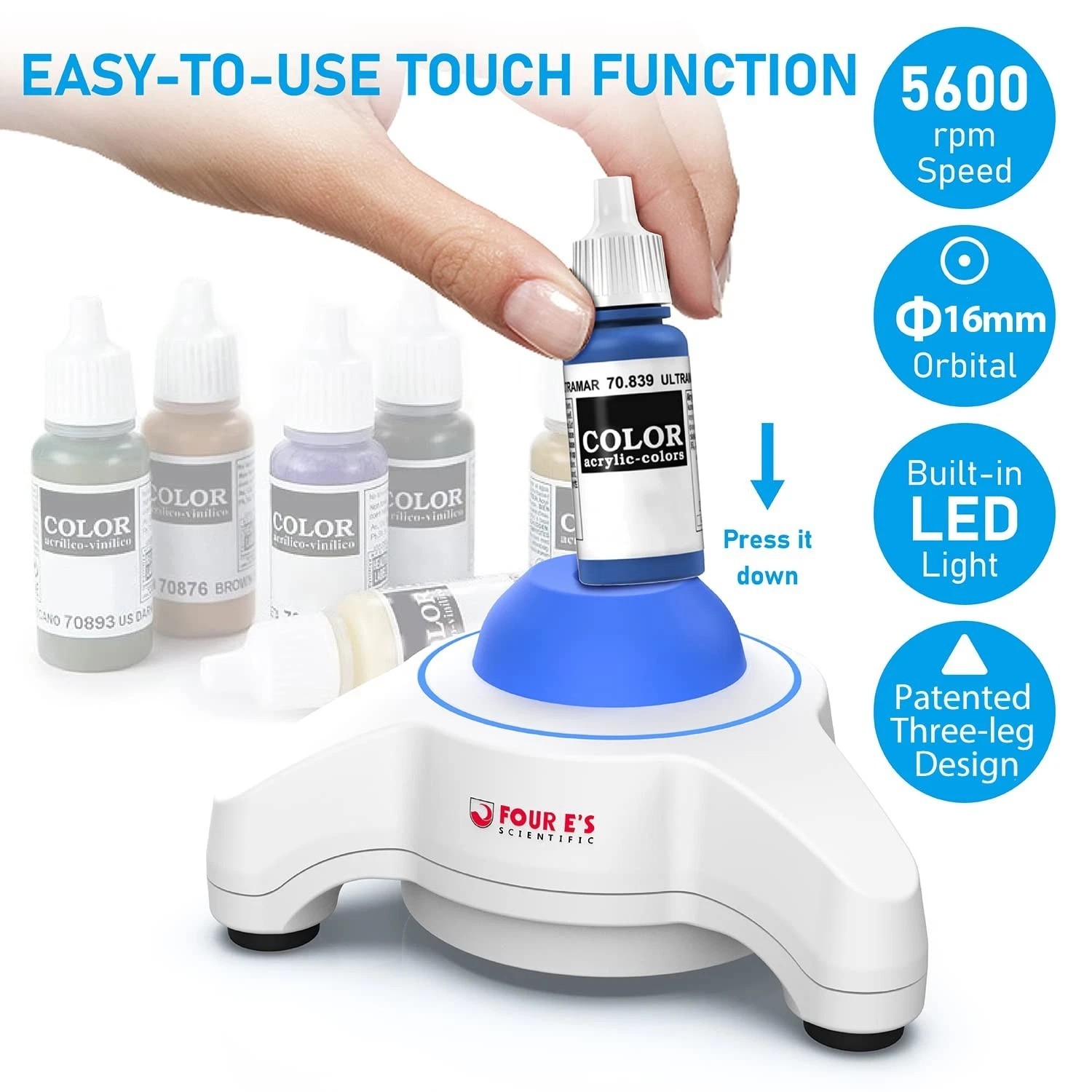 Mini Vortex Mixer Lab Vortex Shaker,5600rpm,Touch Function Portable Paint Mixer - second product detail image