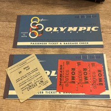 PASSENGER TICKET BIGLIETTI AEREI OLYMPIC AIRWAYS 1971 (2 Pezzi)