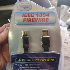 Quantaray 6Ft IEEE 1394 Firewire Cable 4-Pin to 6-Pin NEW
