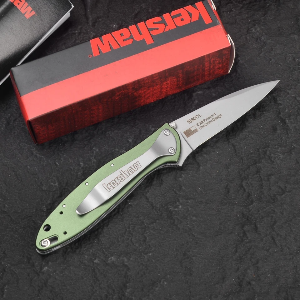 Cuchillo Plegable Kershaw Puerro, Herramienta de Corte Auxiliar EDC, Utilizable en ambos lados Foto 3 de 4