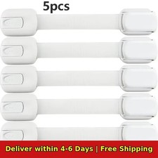 Baby Safety Locks Adhesive Cabinet Drawer Child Proof Latch White 3/5 Pack