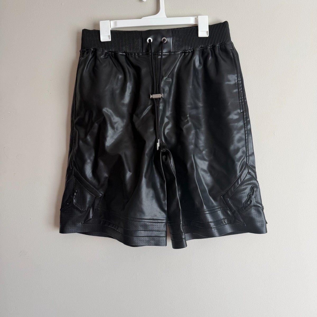 Air Jordan Vegan Leather 10.5” Diamond Shorts HV0077-010 Black