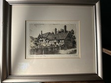 GenuineOriginal Etching “Anne Hathaway's Cottage” Framed Signed by Cecil Forbes