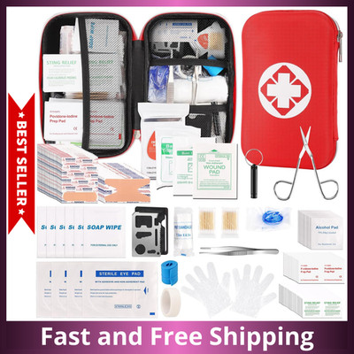 201 PCS First Aid Kit, Trauma Kit with Essential Emergency Medical Supplies