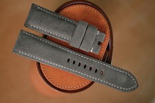 Handmade gray suede PAM Officine Panerai strap size 24 or any size 