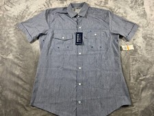 NWT Izod Saltwater Performance Stretch Shirt Quick Dry/UPF 50/Vented/ Small Blue