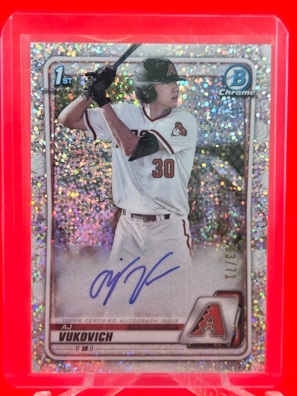2020 BOWMAN CHROME DRAFT 1ST AUTOGRAPH SPARKLE AUTO #/71 AJ VUKOVICH