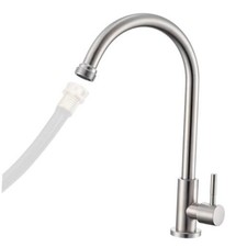 Cold Water Faucet Only   Stainless Steel Single Hole Faucets Brushed Nickel