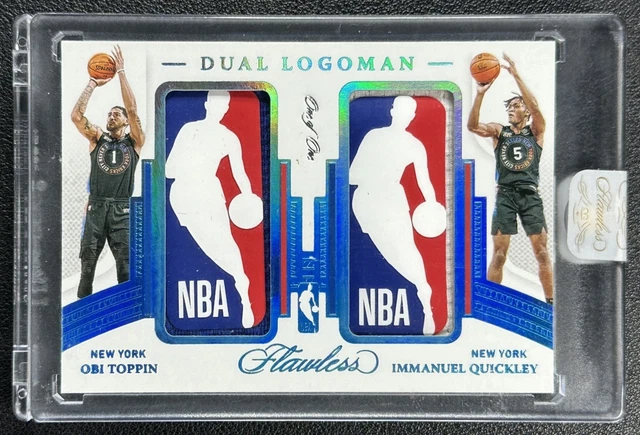 Immanuel Quickley Obi Toppin 2020 Panini Flawless Dual Gu NBA Logoman Patch 1/1