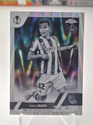 Pablo Marin 2022-23 Topps Chrome UEFA Black & White Raywave Refractor RC