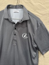 Collars and Co Polo Shirt Mens Large Black Geometric Short Sleeve Golf