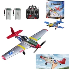 NEW P-51 Mustang Remote Control Airplane 3D/6G 4-CH RC Plane 2.4G RTF 2Battery