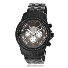 Men's Stainless Steel Diamond Watch Luxurman Raptor 44 mm