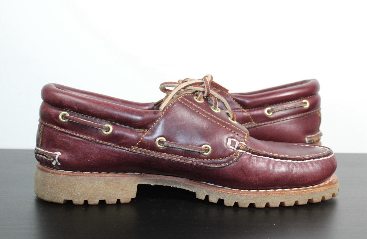 Timberland® Authentic 3-Eye Lug Handsewn Boat Shoes 50009 Burgundy
