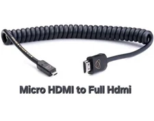 Micro-HDMI (D) to Full-HDMI (A) Coiled Cable - 16" - 32" - Atomos AtomFLEX