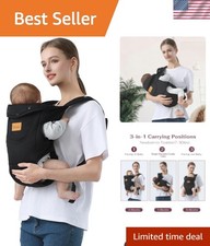 Ergonomic Baby Carrier Newborn to Toddler 7-30 lbs - Easy In  Out, Black
