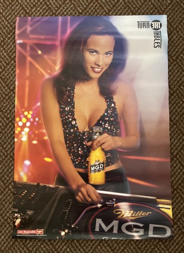 Vintage Rare 2003 Sexy Goddess Miller MGD Draft Beer Poster “Turn The Tables” - Picture 6 of 9